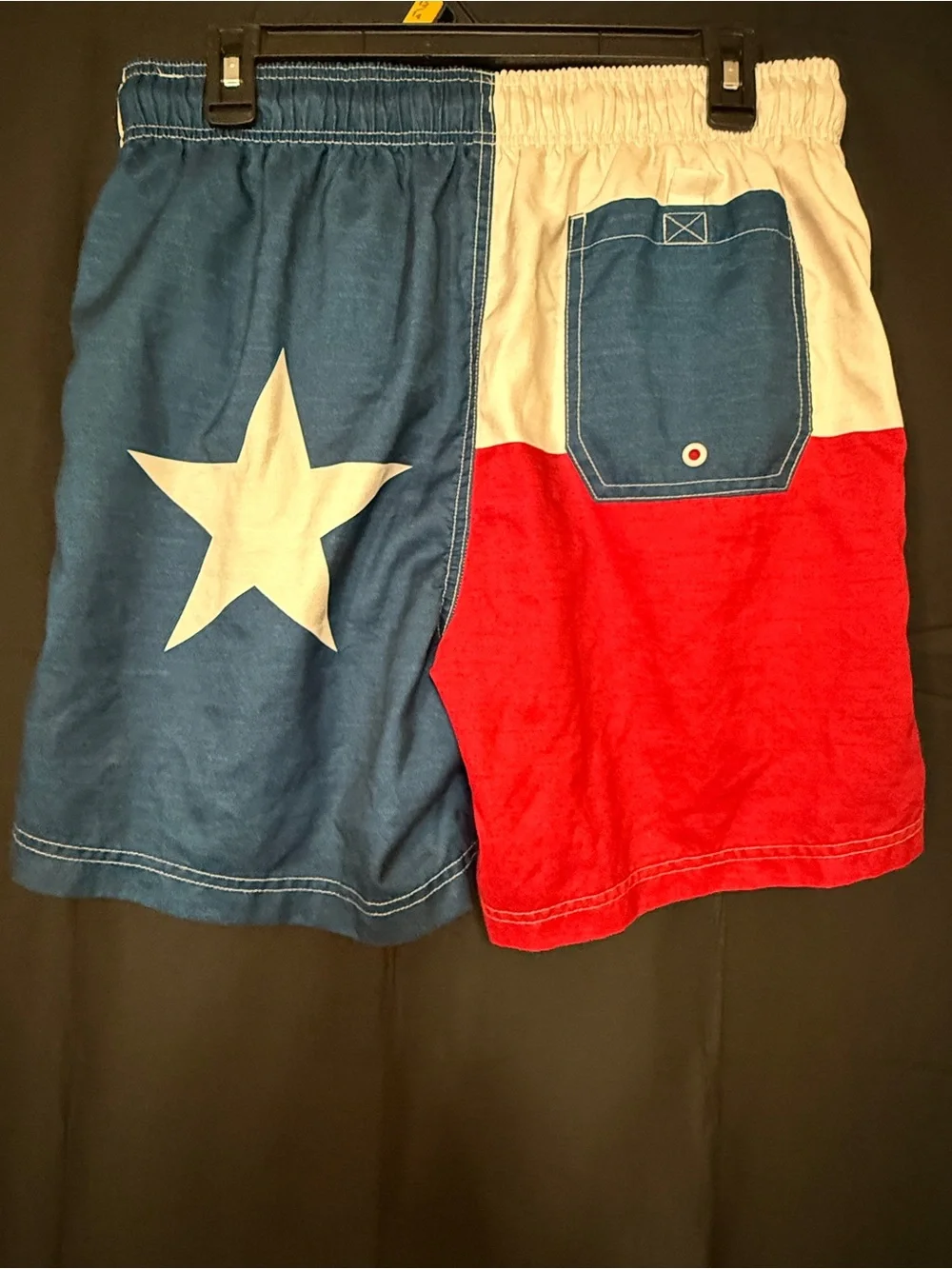 Colorblock Star Swim Shorts - Red, White & Blue Men’s Texas Flag